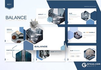 30页创意六边形组合排版国外商务多用途keynote模板5种主题配色 - 顶尖PPT