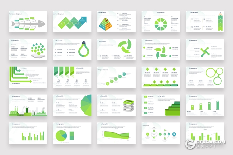 400页创意商务信息图形图表PPT模板各种逻辑数据图形3d小人ppt超级图形合集 - 顶尖PPT