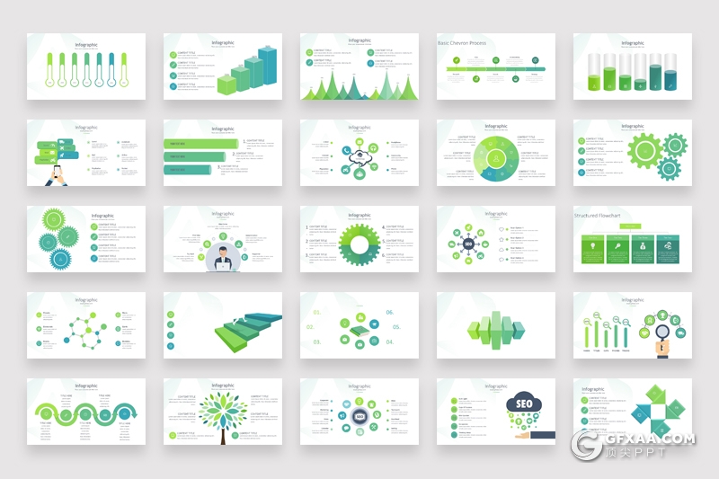 400页创意商务信息图形图表PPT模板各种逻辑数据图形3d小人ppt超级图形合集 - 顶尖PPT