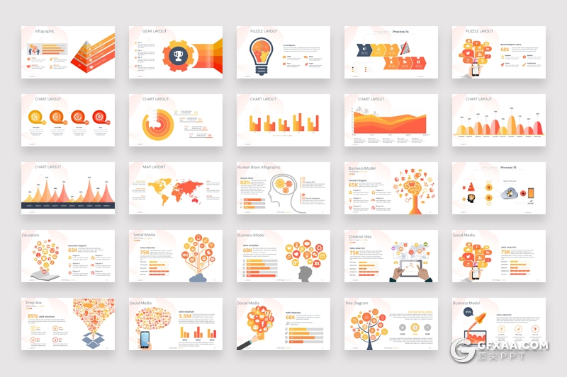 437页各种数据信息图形图表PPT模板 - 顶尖PPT