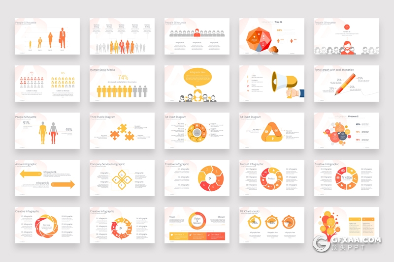 437页各种数据信息图形图表PPT模板 - 顶尖PPT