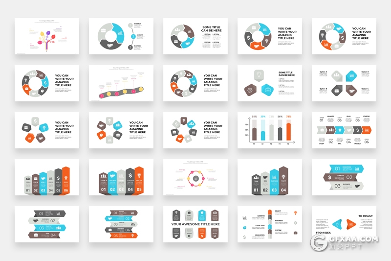 325页PPT超级图形包创意灯泡图形逻辑图形微立体圆环图箭头图形对比分析图形PPT模板合集 - 顶尖PPT