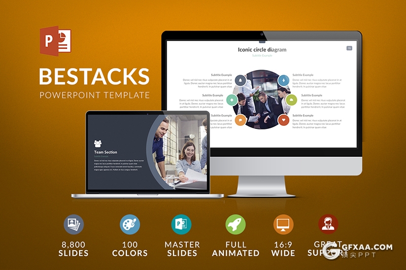 80页国外商务风格企业介绍工作总结汇报多用途PPT模板110种XML配色 - 顶尖PPT