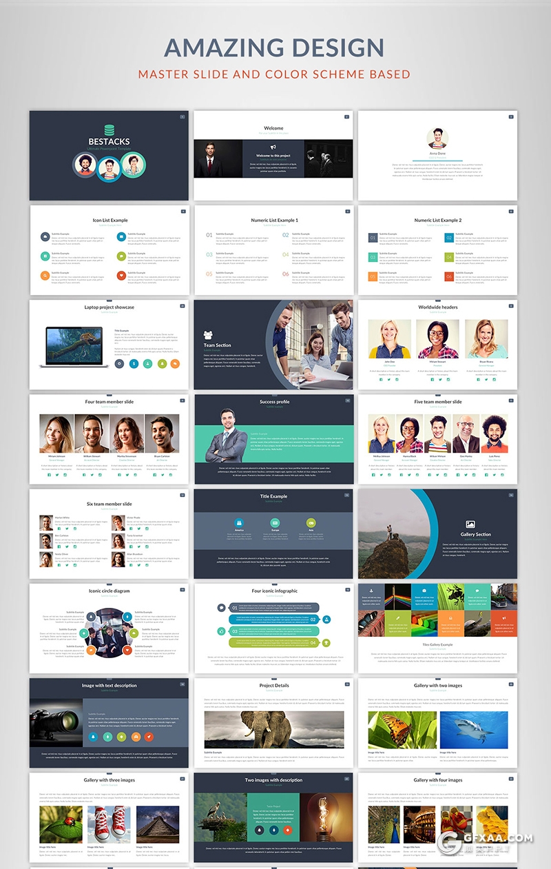 80页国外商务风格企业介绍工作总结汇报多用途PPT模板110种XML配色 - 顶尖PPT