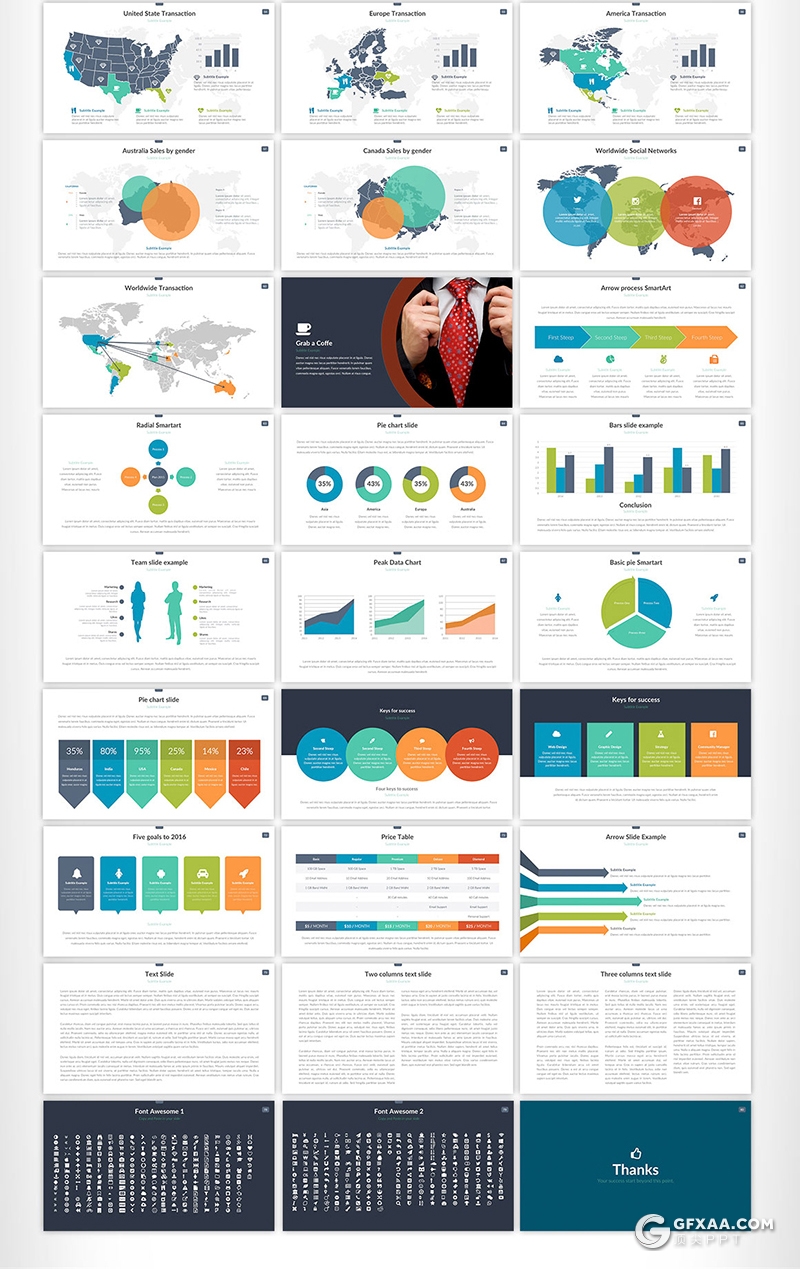 80页国外商务风格企业介绍工作总结汇报多用途PPT模板110种XML配色 - 顶尖PPT