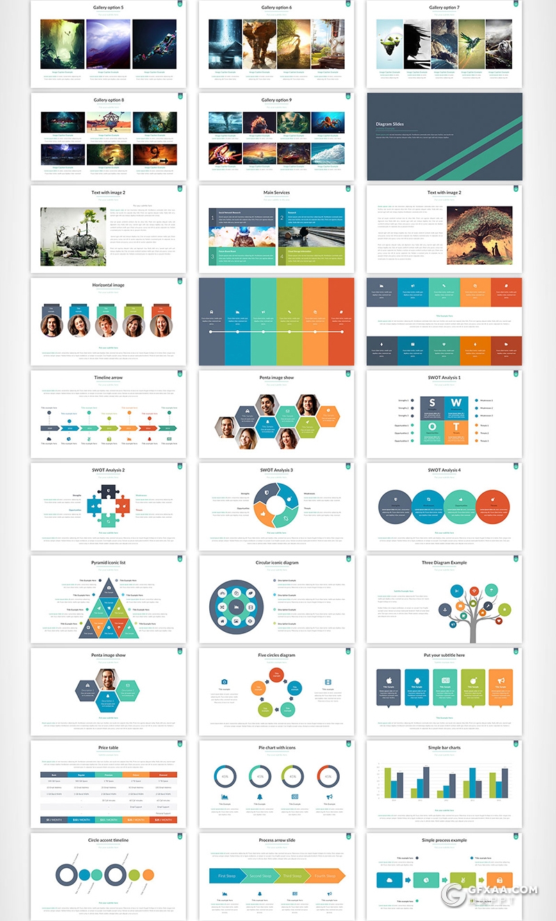 77页国外商务风格团队项目介绍案例展示工作计划PPT模板110种XML配色 - 顶尖PPT