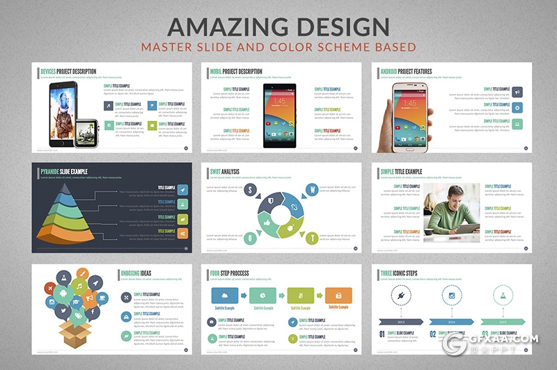 67页彩色商务风企业宣传介绍工作汇报总结PPT模板 - 顶尖PPT