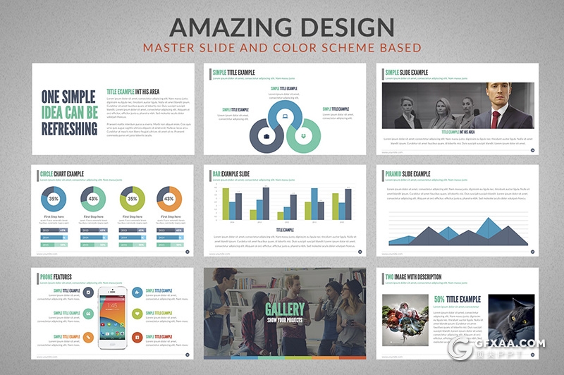 67页彩色商务风企业宣传介绍工作汇报总结PPT模板 - 顶尖PPT