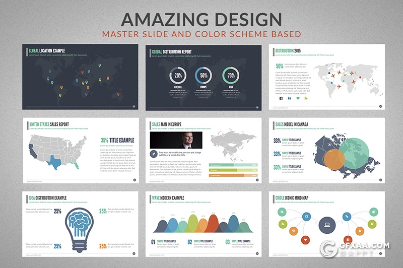 67页彩色商务风企业宣传介绍工作汇报总结PPT模板 - 顶尖PPT