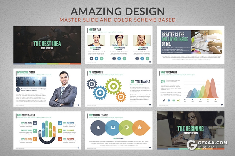 67页彩色商务风企业宣传介绍工作汇报总结PPT模板 - 顶尖PPT