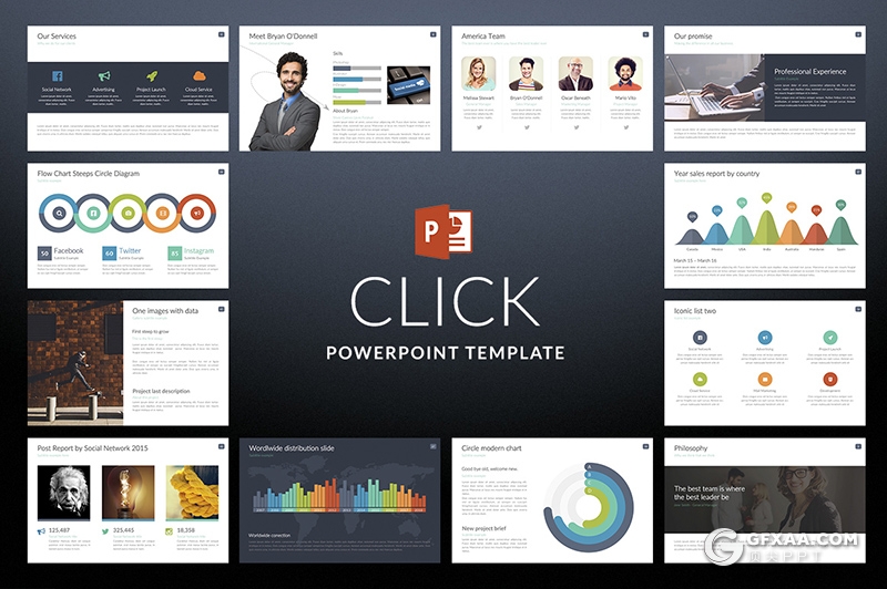 56页欧美商务风格项目合作公司团队介绍工作汇报计划多用途PPT模板11种XML配色 - 顶尖PPT