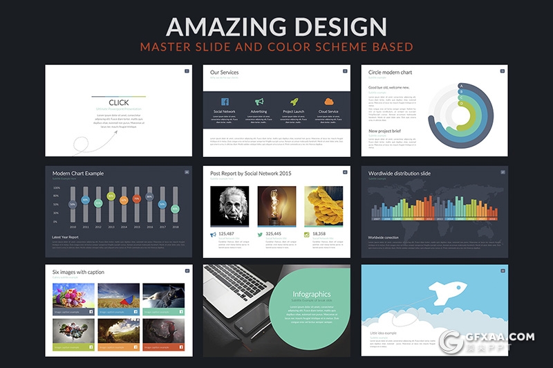 56页欧美商务风格项目合作公司团队介绍工作汇报计划多用途PPT模板11种XML配色 - 顶尖PPT