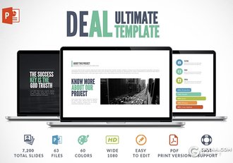 60页欧美风格商务工作汇报计划企业宣传介绍通用PPT模板60种XML配色 - 顶尖PPT