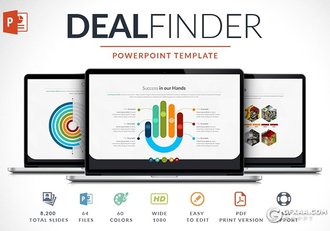 70页国外高品质商务风格企业项目流程展示工作计划总结PPT模板60种XML配色 - 顶尖PPT