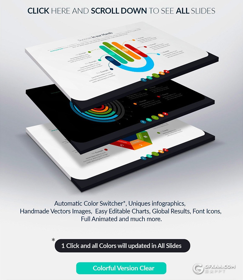 70页国外高品质商务风格企业项目流程展示工作计划总结PPT模板60种XML配色 - 顶尖PPT