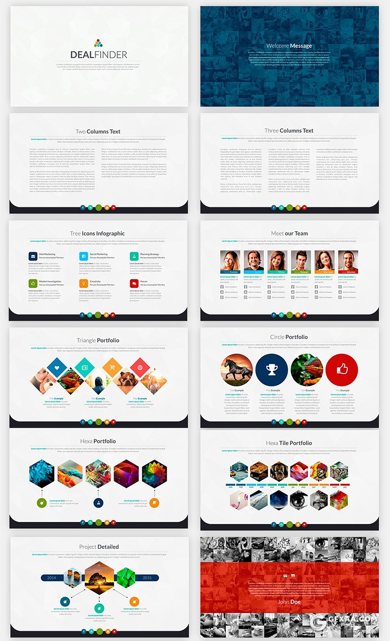 70页国外高品质商务风格企业项目流程展示工作计划总结PPT模板60种XML配色 - 顶尖PPT