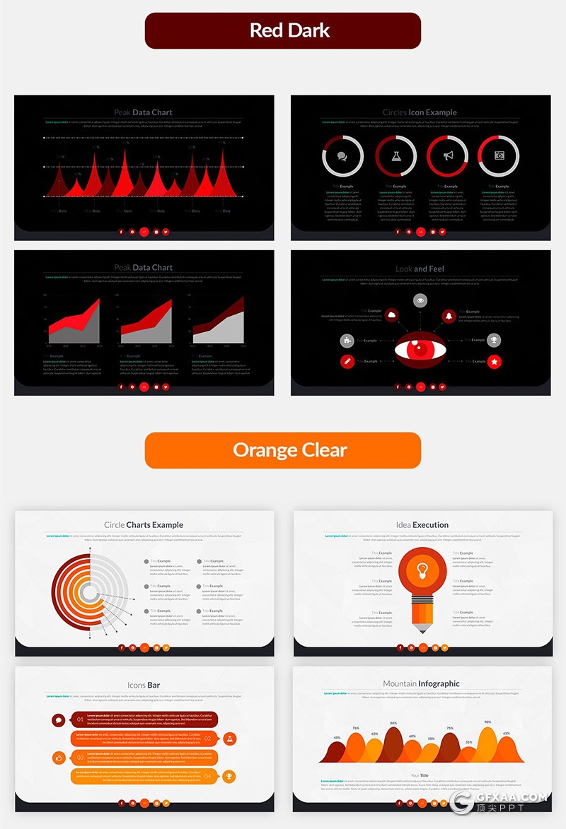 70页国外高品质商务风格企业项目流程展示工作计划总结PPT模板60种XML配色 - 顶尖PPT