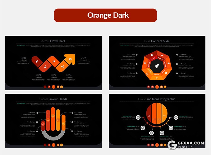 70页国外高品质商务风格企业项目流程展示工作计划总结PPT模板60种XML配色 - 顶尖PPT