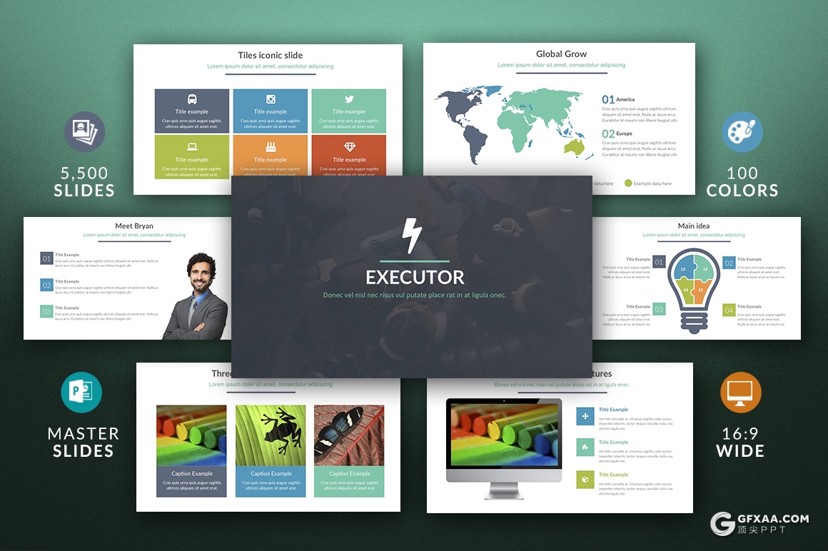 50页国外商务风格企业宣传项目展示工作计划PPT模板 - 顶尖PPT