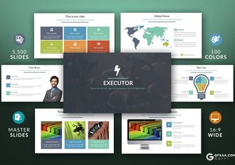 50页国外商务风格企业宣传项目展示工作计划PPT模板 - 顶尖PPT