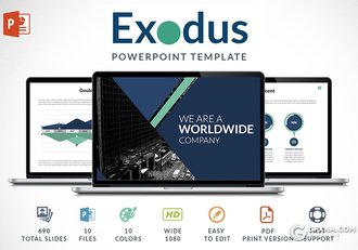70页国外商务风格企业宣传介绍工作计划总结通用PPT模板5种主题配色 - 顶尖PPT