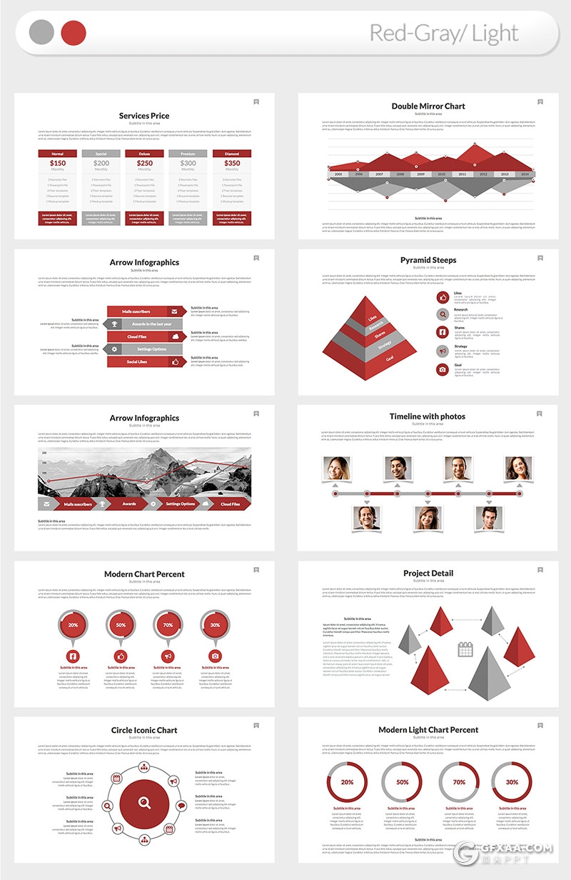 70页国外商务风格企业宣传介绍工作计划总结通用PPT模板5种主题配色 - 顶尖PPT