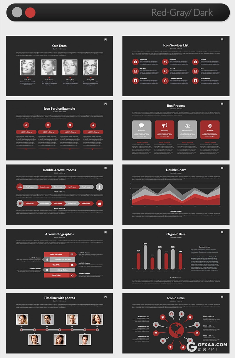 70页国外商务风格企业宣传介绍工作计划总结通用PPT模板5种主题配色 - 顶尖PPT