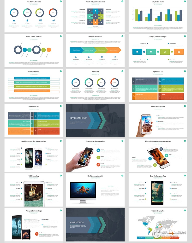 100页彩色商务企业宣传介绍工作汇报计划多用途PPT模板61种XML配色 - 顶尖PPT