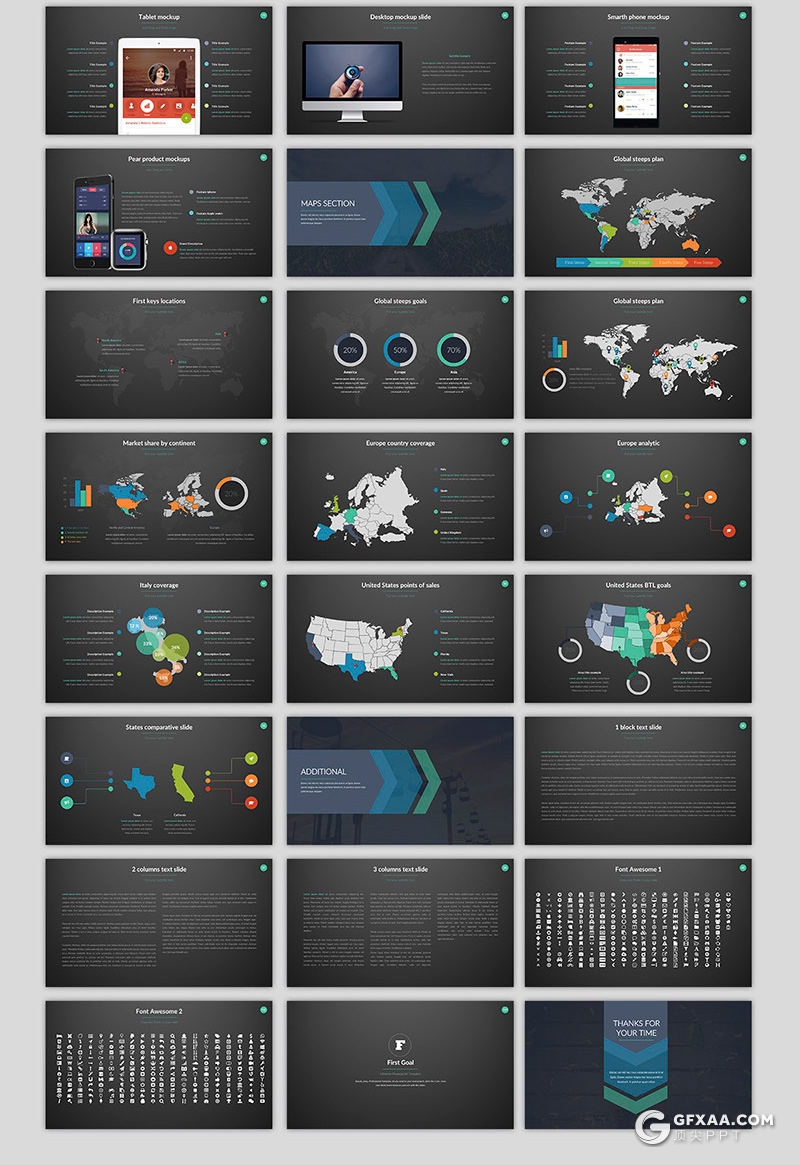 100页彩色商务企业宣传介绍工作汇报计划多用途PPT模板61种XML配色 - 顶尖PPT