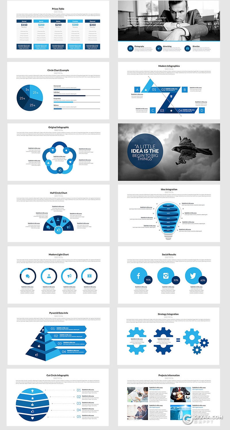 77页欧美风企业项目报告分析工作汇报计划商务通用PPT模板 - 顶尖PPT