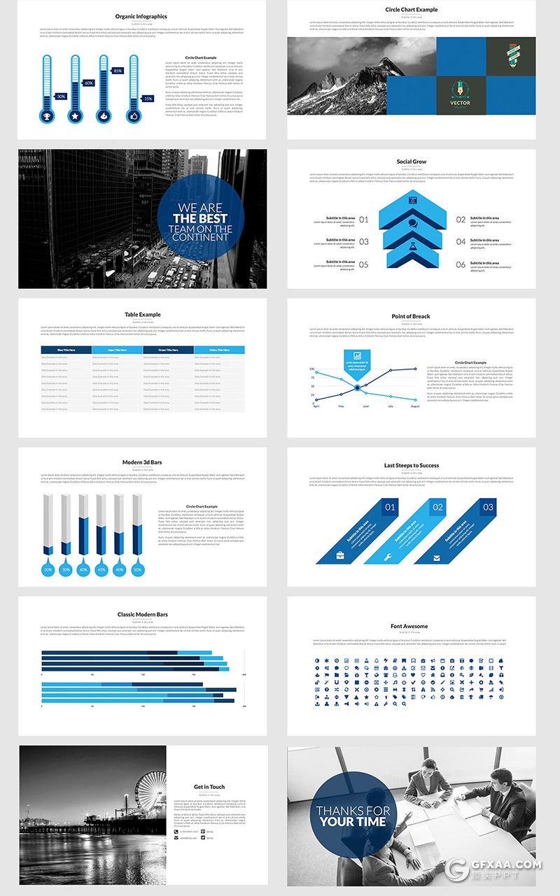 77页欧美风企业项目报告分析工作汇报计划商务通用PPT模板 - 顶尖PPT