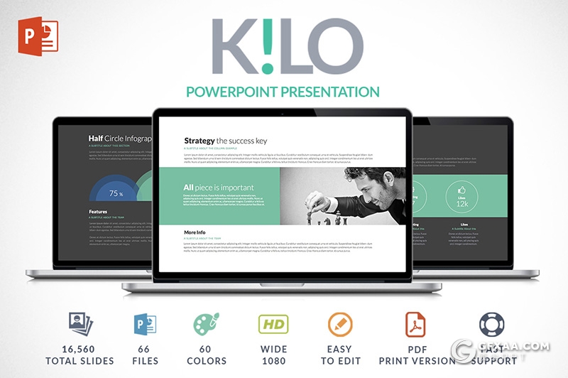 69页黑白两种底色国外商务风格年终工作总结计划PPT模板60种XML配色 - 顶尖PPT