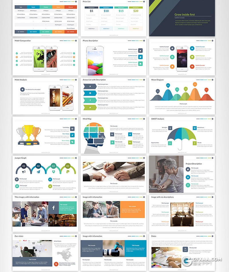 58页彩色企业宣传介绍工作计划年终工作汇报PPT模板110种XML配色 - 顶尖PPT