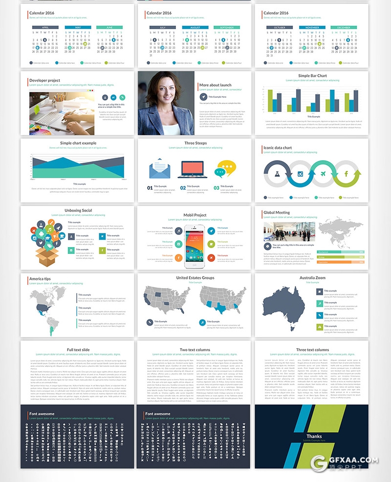 56页国外商务风格团队介绍工作计划总结多用途PPT模板 - 顶尖PPT