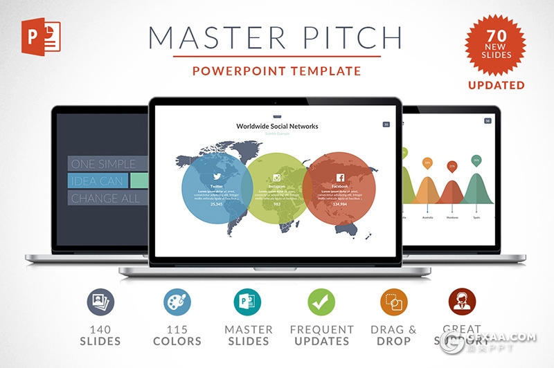 70页商务风格公司团队介绍年终工作汇报商业项目计划PPT模板61种XML配色 - 顶尖PPT