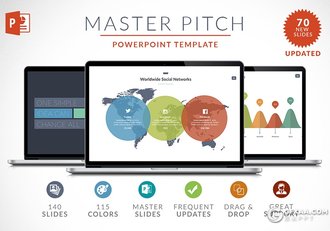 70页商务风格公司团队介绍年终工作汇报商业项目计划PPT模板61种XML配色 - 顶尖PPT