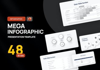 灰色六角齿轮信息图PPT模板 - 顶尖PPT