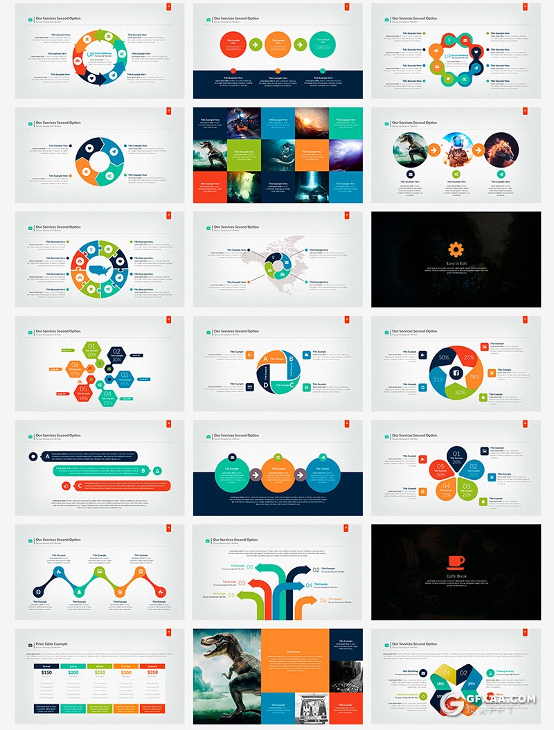 53页国外彩色商务风企业宣传介绍工作计划总结通用PPT模板60种XML配色 - 顶尖PPT