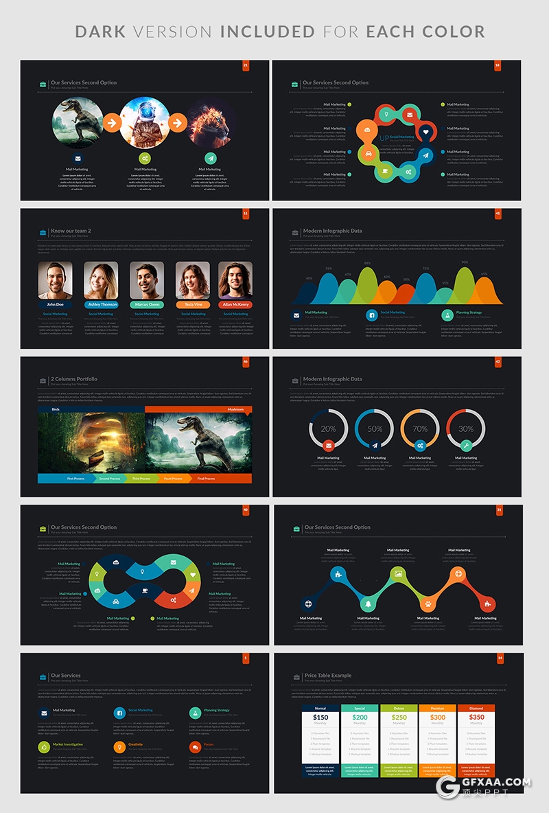 53页国外彩色商务风企业宣传介绍工作计划总结通用PPT模板60种XML配色 - 顶尖PPT