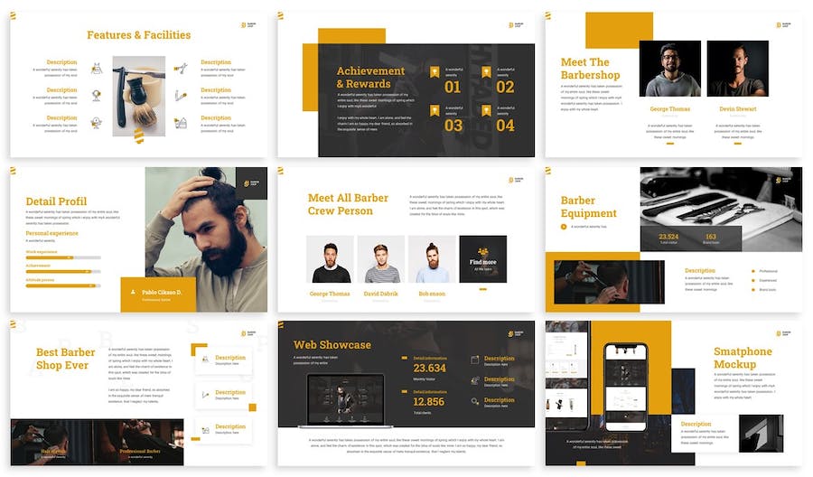 理发店服务推介宣传PPT模板 - 顶尖PPT