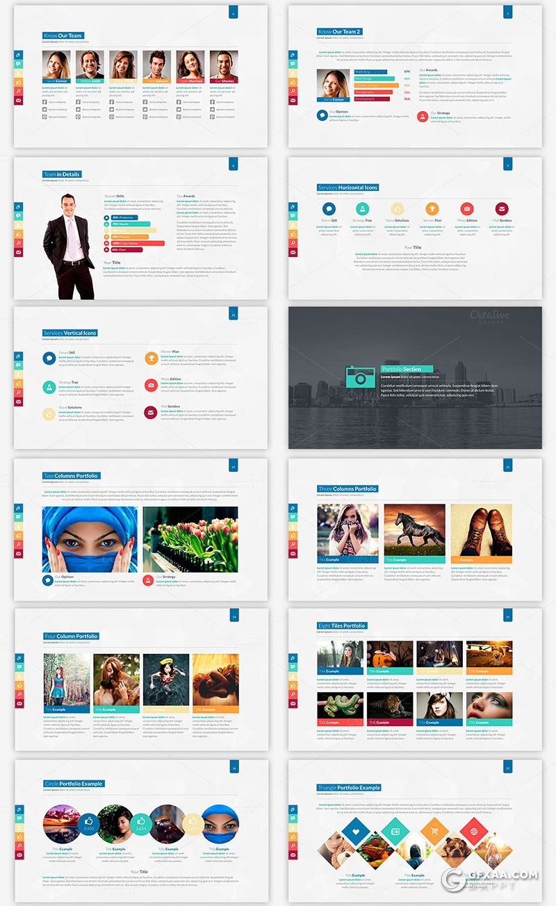 65页彩色欧美商务风格工作计划公司简介年终总结PPT模板 - 顶尖PPT