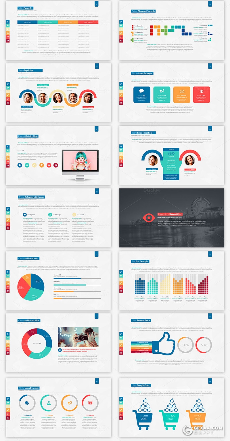 65页彩色欧美商务风格工作计划公司简介年终总结PPT模板 - 顶尖PPT