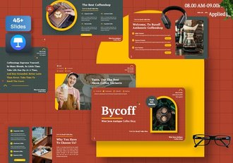 咖啡店讲述展示方案推介Keynote模板 - 顶尖PPT