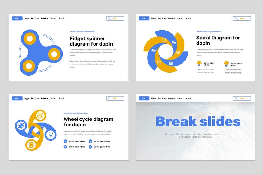 海豚动物展览科普宣传PPT模板 - 顶尖PPT