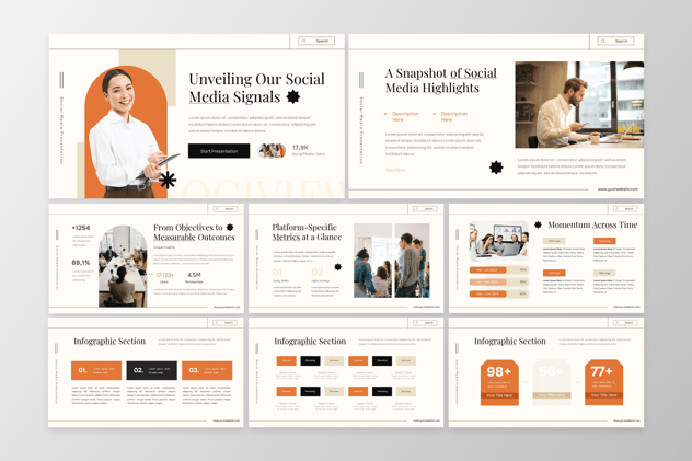 社交媒体报道keynote模板 - 顶尖PPT