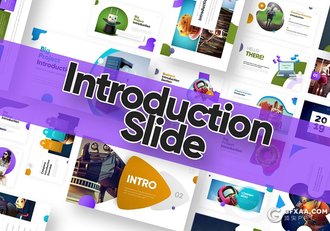 27页彩色创意图形版式设计国外精美PPT模板附赠94个XML配色文件 - 顶尖PPT