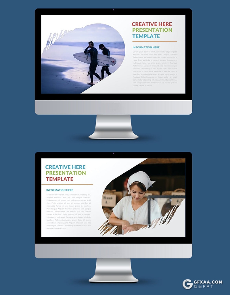 37页创意笔刷图片剪影图文搭配设计ppt模板赠送1000个icon图标素材 - 顶尖PPT