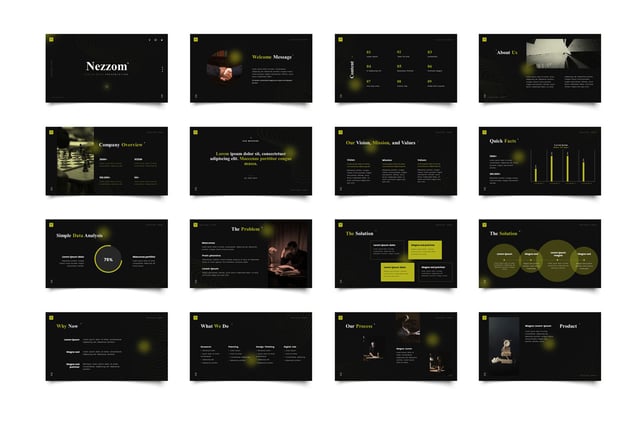 黑色系创业项目融资产品推广商业计划汇报keynote模板 - 顶尖PPT