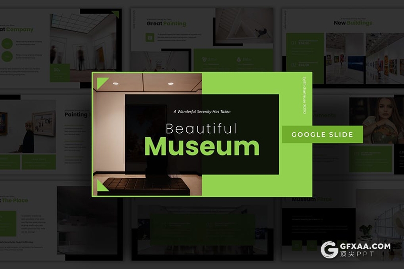 30页博物馆展会活动策划宣传介绍Google slides模板5种主题配色 - 顶尖PPT