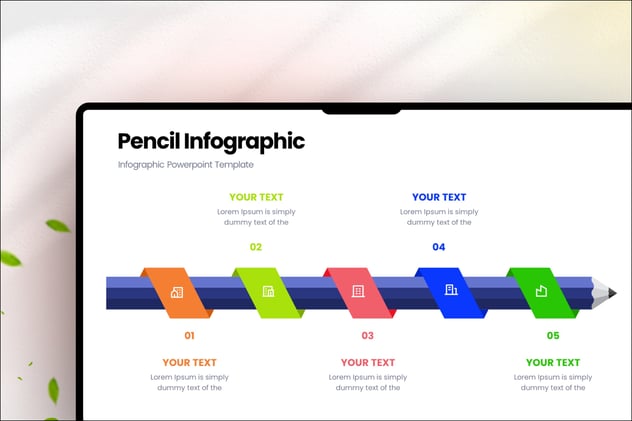 铅笔图形收件箱信息图形PPT模板 - 顶尖PPT